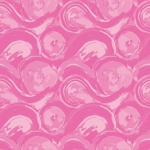 Modern Abstract Watercolor Swirl - in Bubblegum Pink
