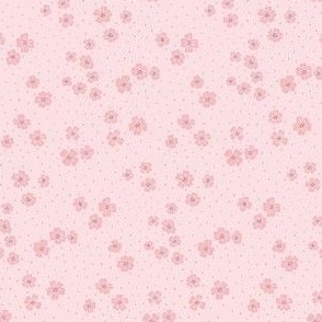 Pink Flowers Pink Dots Small Scale 6x6