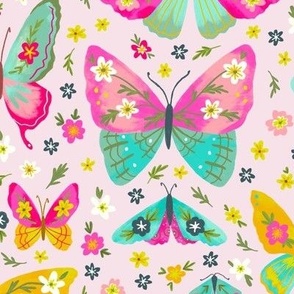 Buttercups & Butterflies Pink
