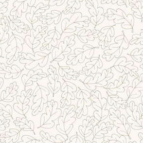 329 - Oak leaves tossed by the autumn wind in a soft warm neutral palette of cream and darkest brown - for home decor, duvet covers, nature wallpaper, fall and thanksgiving projects