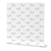 Tangram fox in grey outline on white