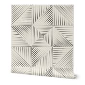 Line Quilt _ Creamy White_ Raisin Black _ Black and White Rustic Geometric