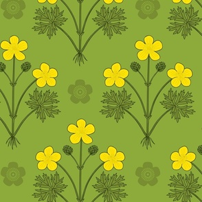 Hand-drawn Buttercup Damask - Small