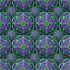 Bold Green and Purple Mandala