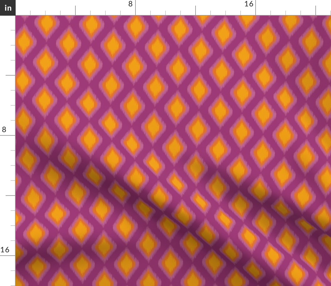 abstract geometric rhombus ikat | marigold on berry | small