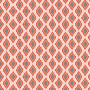 abstract geometric rhombus ikat | coral and blush | small