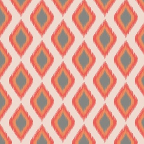 abstract geometric rhombus ikat | red | medium