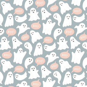Cute Halloween Ghosts Grey - Small