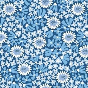 wildflowers/dark blue/large