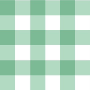 3” gingham checkers/jade cream green/large
