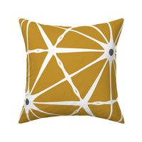 Luminous Mid Century Modern Geometric Goldenrod Yellow Gray Jumbo 