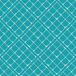 Waffle Texture Aqua Blue Geo Grid