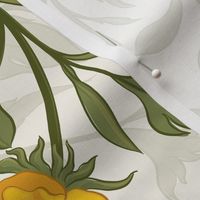 medium // Pretty buttercup florals on ecru white