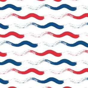 Horizontal Painted Wave Stripes in Nautical Colors