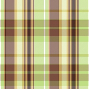 Conall Plaid Pattern - Lime Green, Gold, Brown - Autumn Tartan Collection