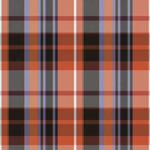 Conall Plaid Pattern - Orange, Black, Blue, White - Autumn Tartan Collection