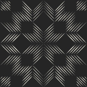 Lines - Creamy White_ Raisin Black 02 - Black and White Rustic Boho Geometric