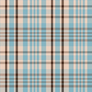 Sorcha plaid pattern - Beige, Grey, Blue - Autumn Tartan Collection