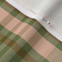 Sorcha Plaid Pattern - Sage Green, Light Peach, Brown - Autumn Tartan Collection