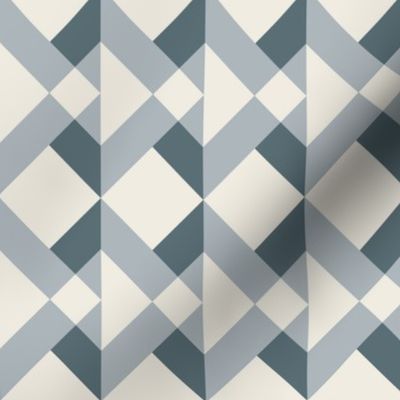 Pleated _ Creamy White, French Grey, Marble blue _ Modern Geometric