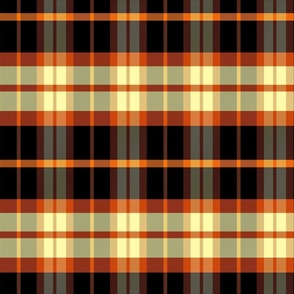 Ossian plaid pattern - Black, Yellow, Orange - Autumn Tartan Collection