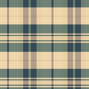 Arable plaid pattern - Beige, Emerald Green, Grey - Autumn Tartan Collection