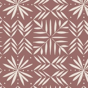 southwest geometric _ copper rose pink_ creamy white _ hand drawn artistic snowflake 