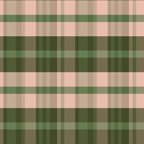 Iagan Plaid Pattern - Beige, Moss Green, Forest Green - Autumn Tartan Collection