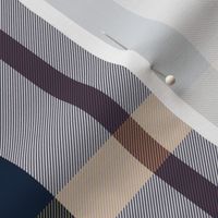 Aillith Plaid Pattern - Navy Blue, Beige, Brown - Autumn Tartan Collection