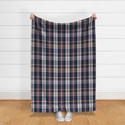 Aillith Plaid Pattern - Navy Blue, Beige, Brown - Autumn Tartan Collection