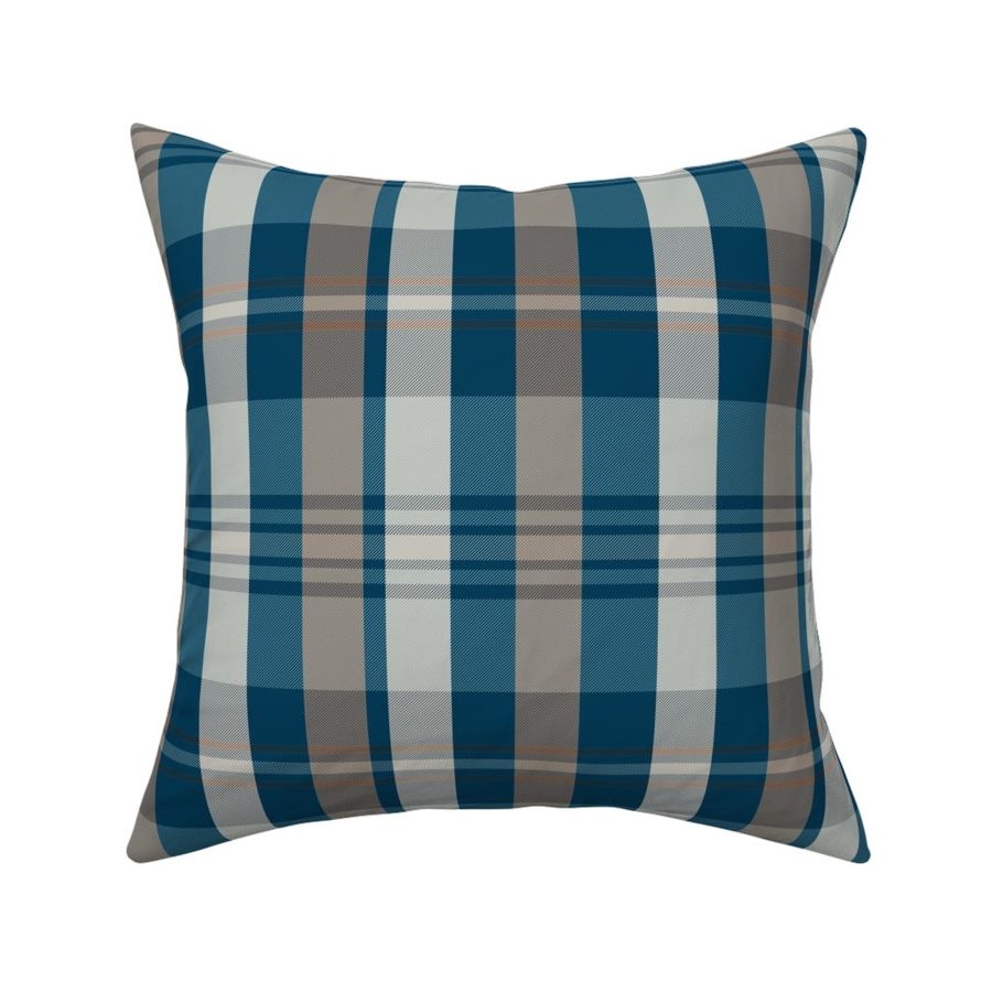 Artair Plaid Pattern - Light Blue, Navy, Red, Dark Beige, Deep Teal - Autumn Tartan Collection