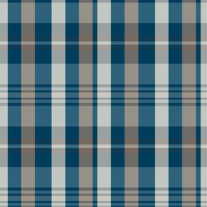 Artair Plaid Pattern - Light Blue, Navy, Red, Dark Beige, Deep Teal - Autumn Tartan Collection