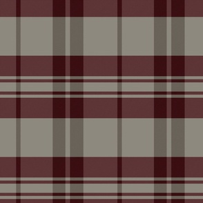 Arable Plaid Pattern - Cranberry Red and Muted Beige - Winter Tartan Collection