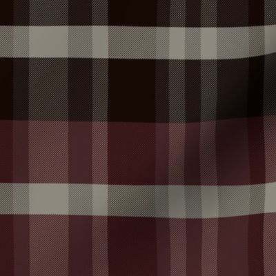 Iagan Plaid Pattern - Dark Red, Dark Brown, and Taupe - Winter Tartan Collection