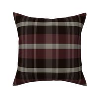 Iagan Plaid Pattern - Dark Red, Dark Brown, and Taupe - Winter Tartan Collection