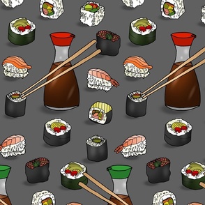 Never-Ending Sushi (Dark Steel Grey large scale)