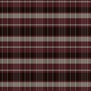 Calan plaid pattern - Beige, Grey, Cranberry Red - Winter Tartan Collection