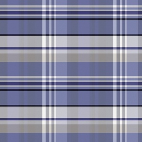 Iona Plaid Pattern - Light Blue, Dark Blue, Grey - Winter Tartan Collection