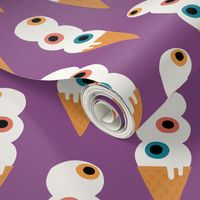 Eye Scream Cones - Halloween Triple Scoop Eyeball Ice-cream Cones - purple - LAD23