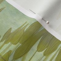 Abstract Seaweed -green half drop on soft ocean (large scale)