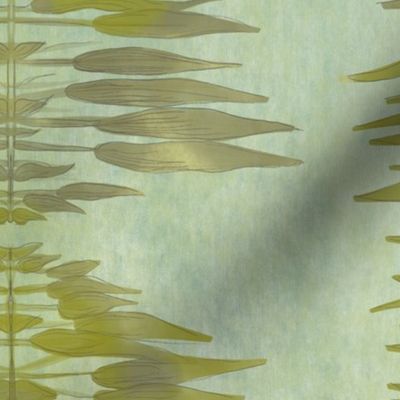 Abstract Seaweed -green half drop on soft ocean (large scale)