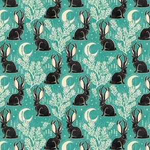 Jackalope - 3.5" small - turquoise and black 