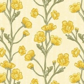 Trailing Buttercup vintage inspired//Yellow//Medium
