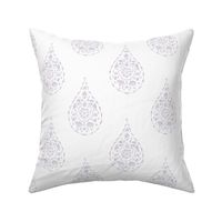 Misty Lilac ON White TEARDROP PAISLEY copy