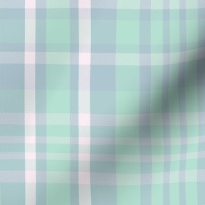 Sorcha Plaid Pattern - Green, White, and Blue - Pastel Tartan Collection