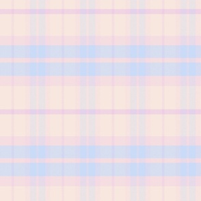 Ossian Plaid Pattern - Pink, Peach, Blue - Pastel Tartan Collection