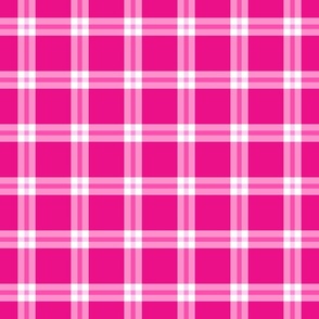 Large 2 Inch Pink and White Plaid Check
