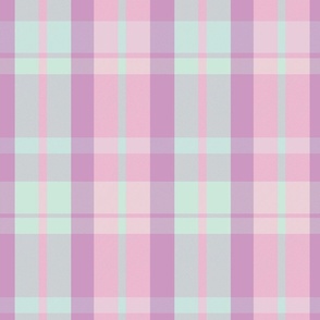 Aillith Plaid Pattern - Mint Green, Purple, Pink - Pastel Tartan Collection
