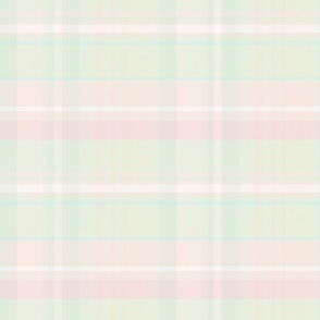 Iona Plaid Pattern - Green, Peach, Pink - Pastel Tartan Collection