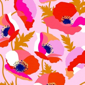 (L) Wild floral Poppies Bold and colourful 4. red and pink #wildflowers #boldpoppies